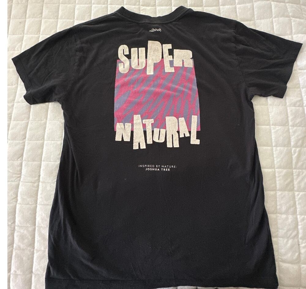 Allbirds Shirt Mens Medium Black Super Natural Graphic Tee Joshua Tree Inspired